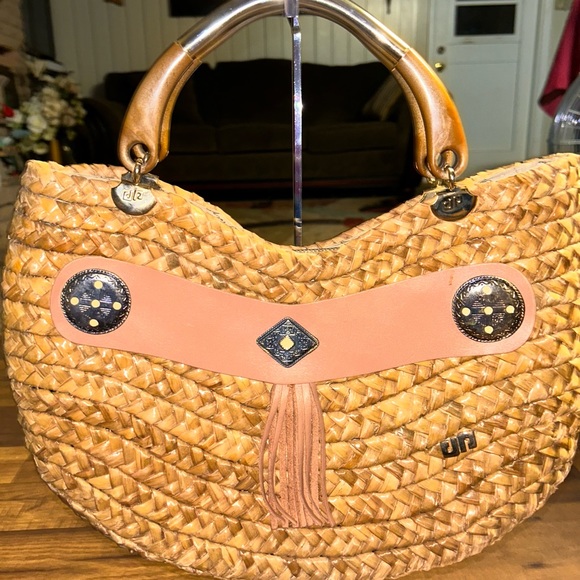 Pier Giorgio • Vintage • Brown • Wicker •  Bamboo Straw • Handbag - Picture 1 of 16